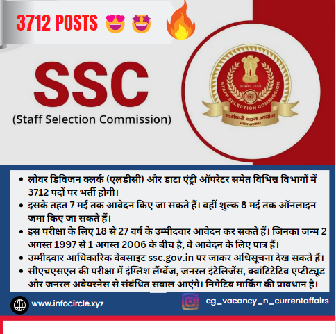 SSC CHSL Vacancy for Lower Divison Clerk and Data entry operator